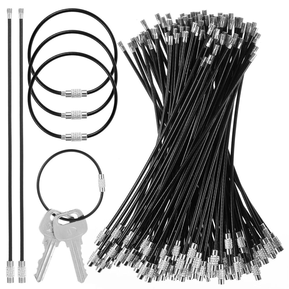 5576 120 Pieces 2mm Wire Keychain Cable, 6 Inch Stainless Steel Cable Key
